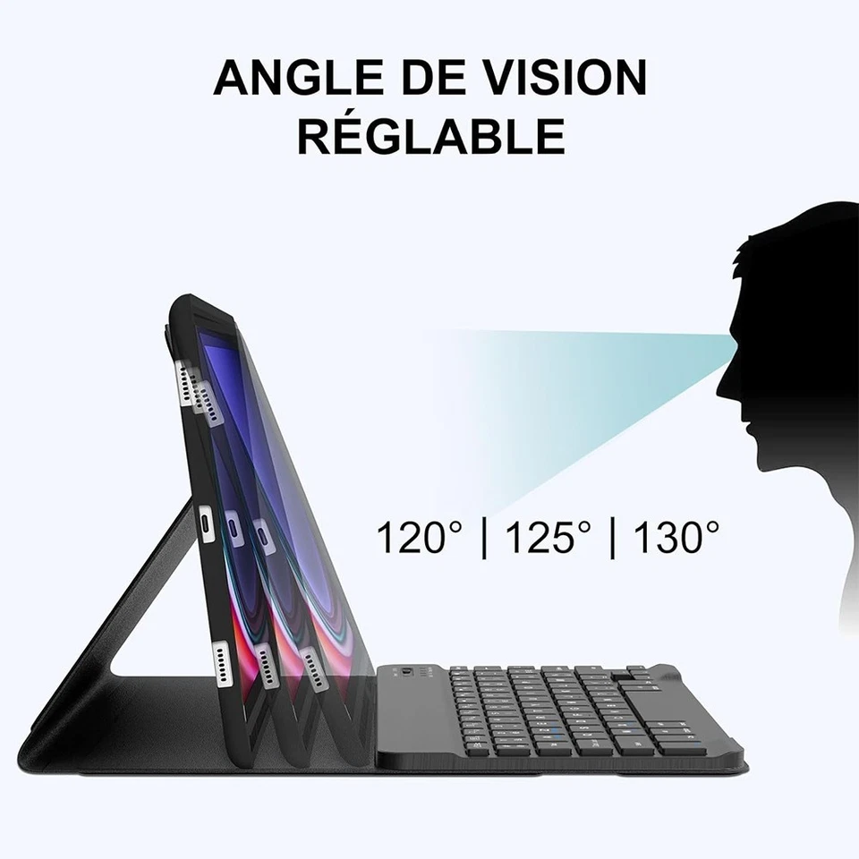 Coque pour Samsung Galaxy Tab S9/S9 FE S10 FE A9 avec Clavier Français Bluetooth - Bild 3 von 4