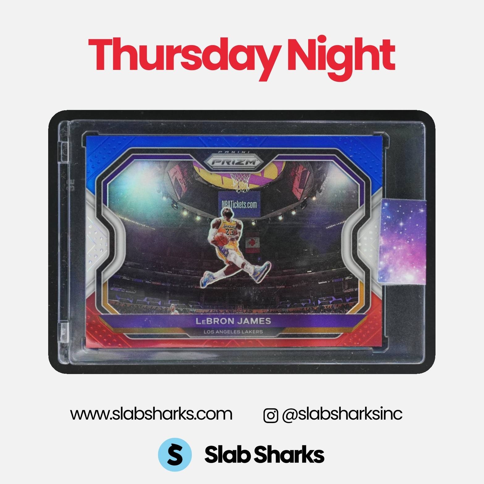 2020 PANINI PRIZM #1 LEBRON JAMES RED, WHITE AND BLUE PRIZMS