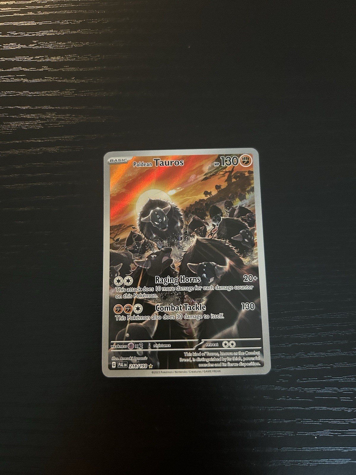 Paldean Tauros Holo Illustration Rare Card 218/193 Sv02: Paldea Evolved