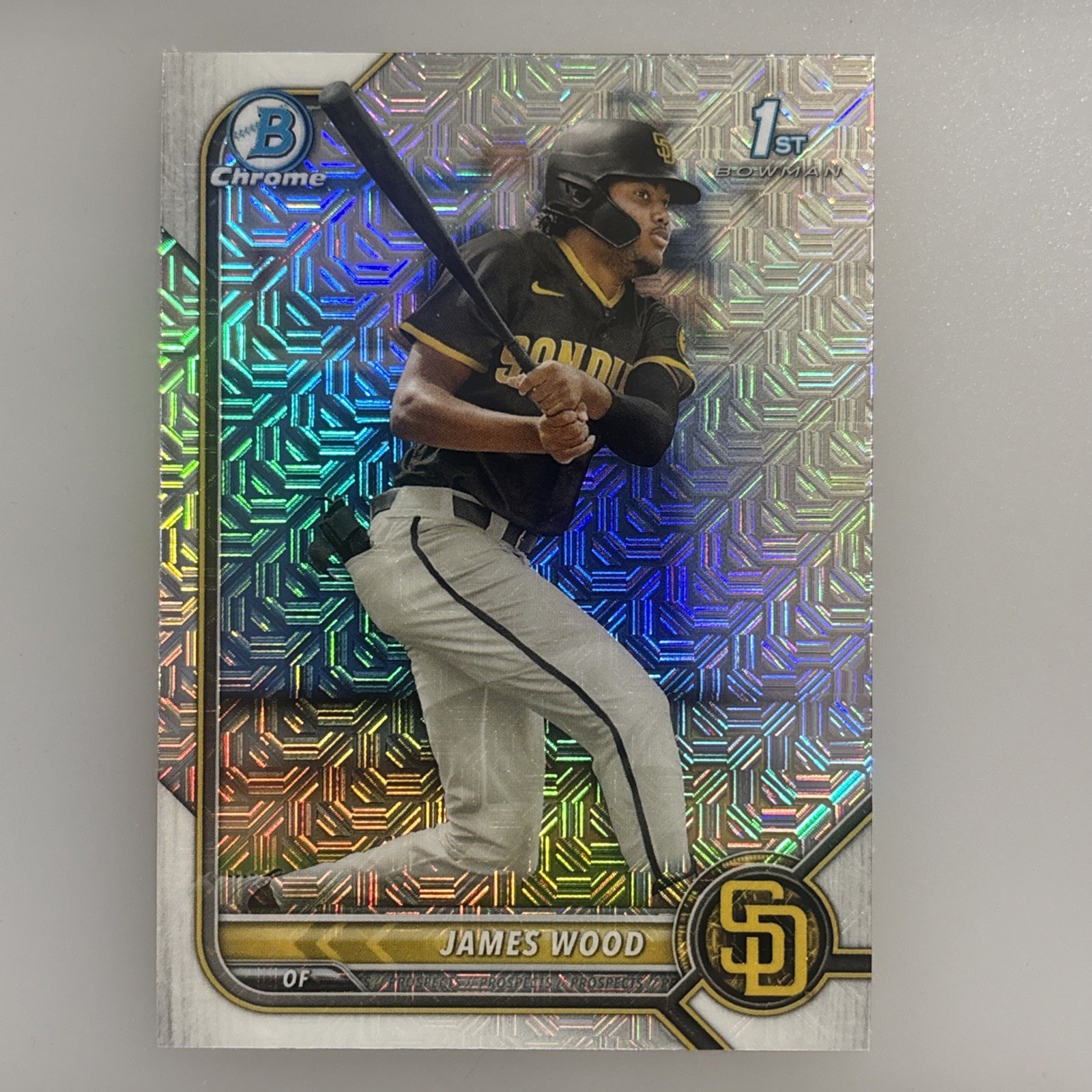 James Wood 2022 Bowman Chrome 1st Mojo Refractor BCP-108 Nationals Padres