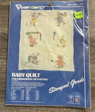Vogart Crafts Stamped Baby Quilt Paint Or Embroidery “PLAYTIME” 8743A NOS NIP 