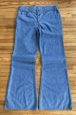 Vintage 70s 32x32 Levi s Big Bell Bottom Orange Tab Denim Jeans Button Fly USA