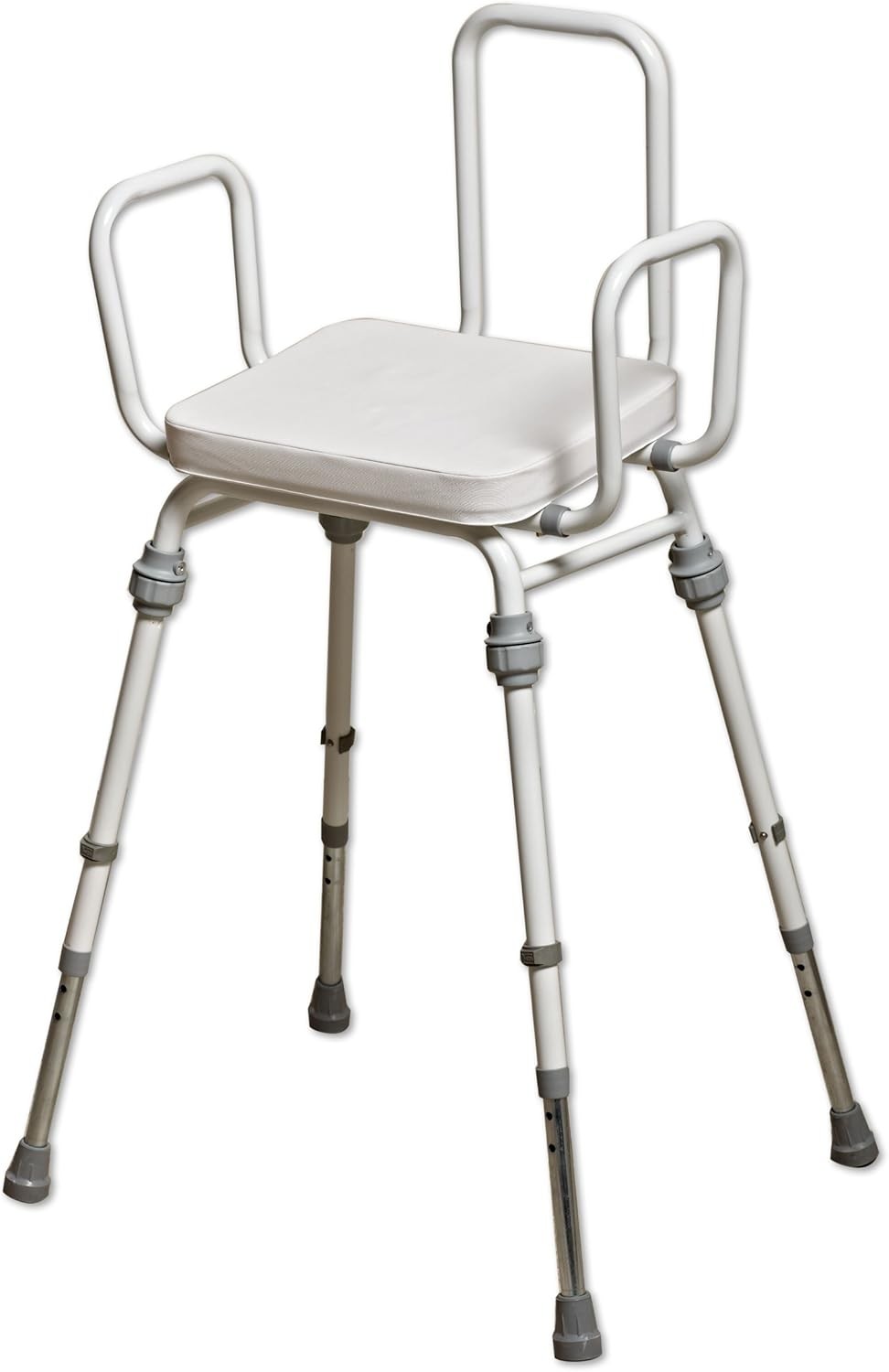 NRS Healthcare Compact Easy Perching Stool Vinyl M48477 - Modular with Arms