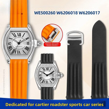 Cinturino orologio gomma 19 mm per Cartier Roadster WE500260 W6206018 sgancio rapido 