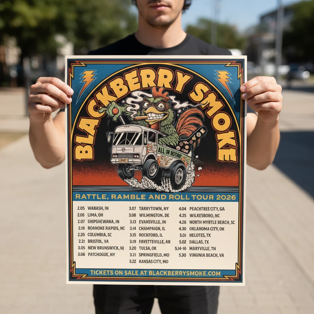 Blackberry Smoke band Rattle, Ramble And Roll Tour 2026 Poster