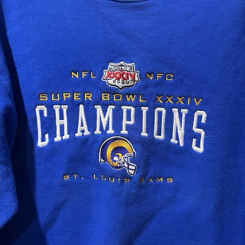 Felpa calcio vintage uomo St. Louis Rams Super Bowl 2000 NFL anni 90 grande - Foto 3 di 7