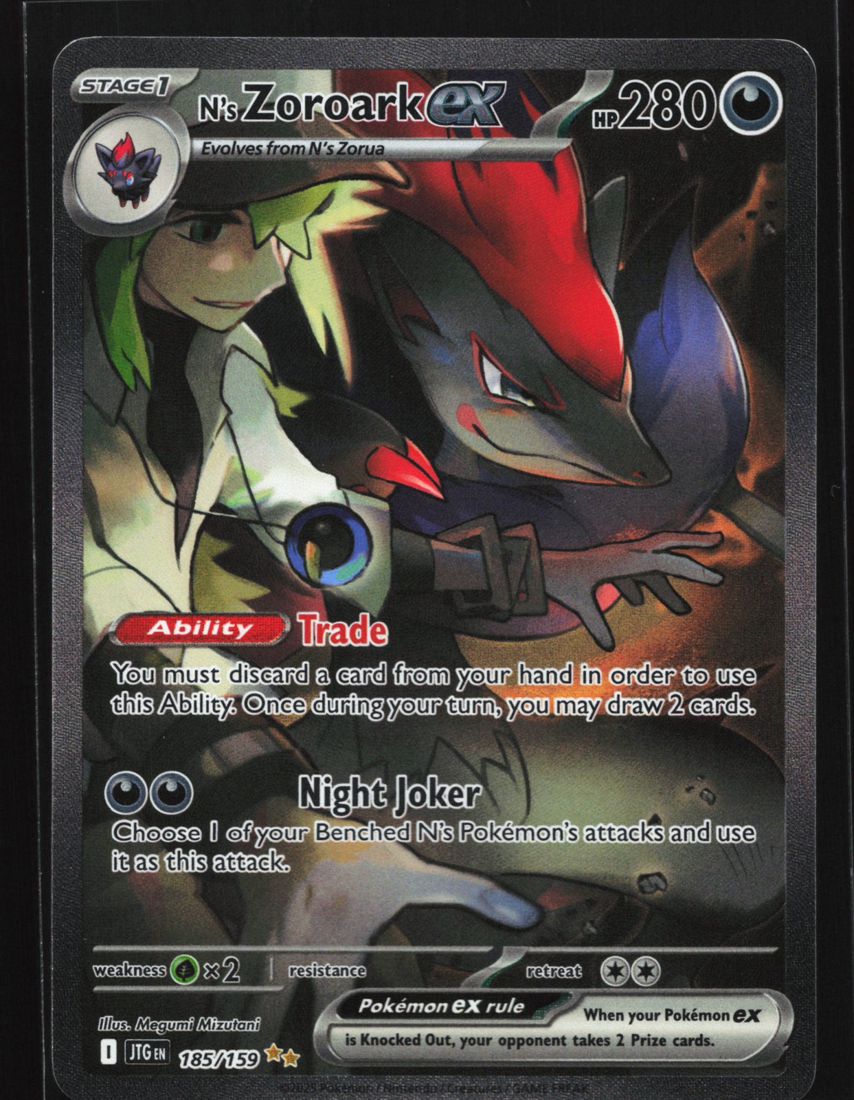 N's Zoroark ex 185/159 Journey Together Special Illustration Rare Pokemon Card