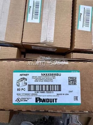 Panduit NK6X88MBU Cat-6A Punchdown Keystone Jack Module UTP RJ45 Blue (Qty 50)