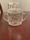 Vintage Anchor Hocking Prescut Clear Glass Lidded Sugar Bowl Pineapple Pattern