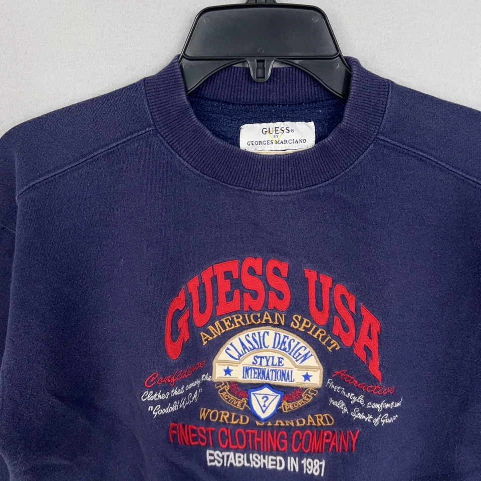 Vintage Guess Sweatshirt Kids Medium 12-14 Guess USA Logos Georges Marciano - Image 3 of 4