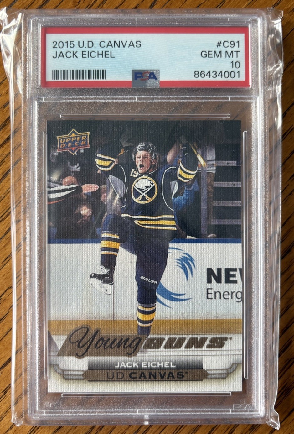 2015-2016 Upper Deck Series 1 Jack Eichel UD Canvas  #C91 Young Guns PSA 10