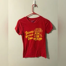 Crazy Dog T-Shirts Red 'Taters Gonna Tate' Tee Size Small