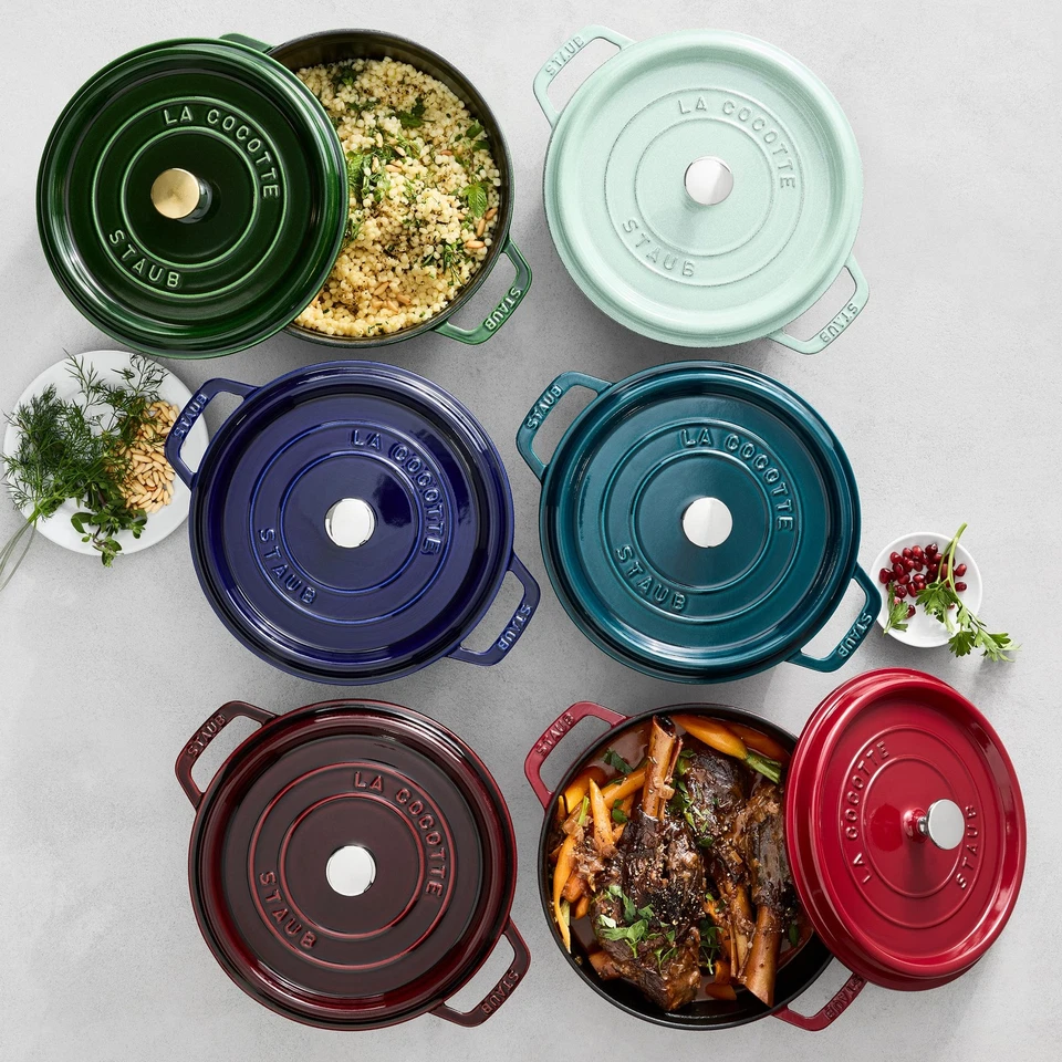 Brand New Staub Enameled Cast Iron Round Dutch Oven 7 Qt All Color