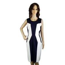 Calvin Klein Sleeveless Sheath Color Block Dress Women's Size 10