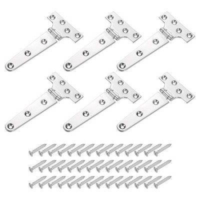 6 Stück schwere T-Scharniere, Marine Grade T-Scharnier 6'' x 3'' Edelstahl