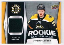 2018-19 UPPER DECK ROOKIE MATERIALS JEREMY LAUZON ROOKIE JERSEY 1 COLOR BOSTON