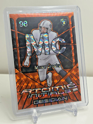 Maxx Crosby Atomic Initials Panini Obsidian 2024 Chicago Bears LV Raiders
