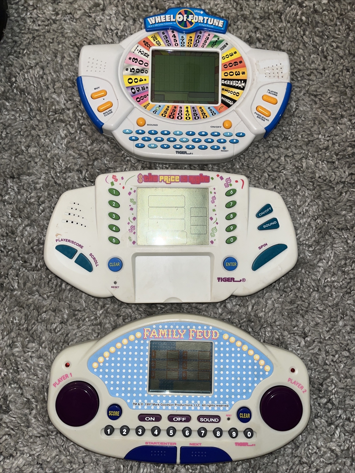 Vintage tiger electronic family feud the price is right wheel of