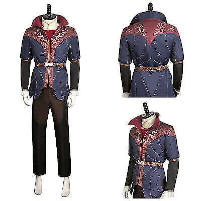 Baldur's Cosplay Gate Astarion Costume Middle Ages Printed Outfits Carnival Coat - Picture 11 of 12