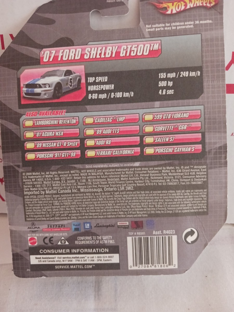 HOT WHEELS SPEED MACHINES FORD SHELBY GR-1 PLUS '07 SHELBY