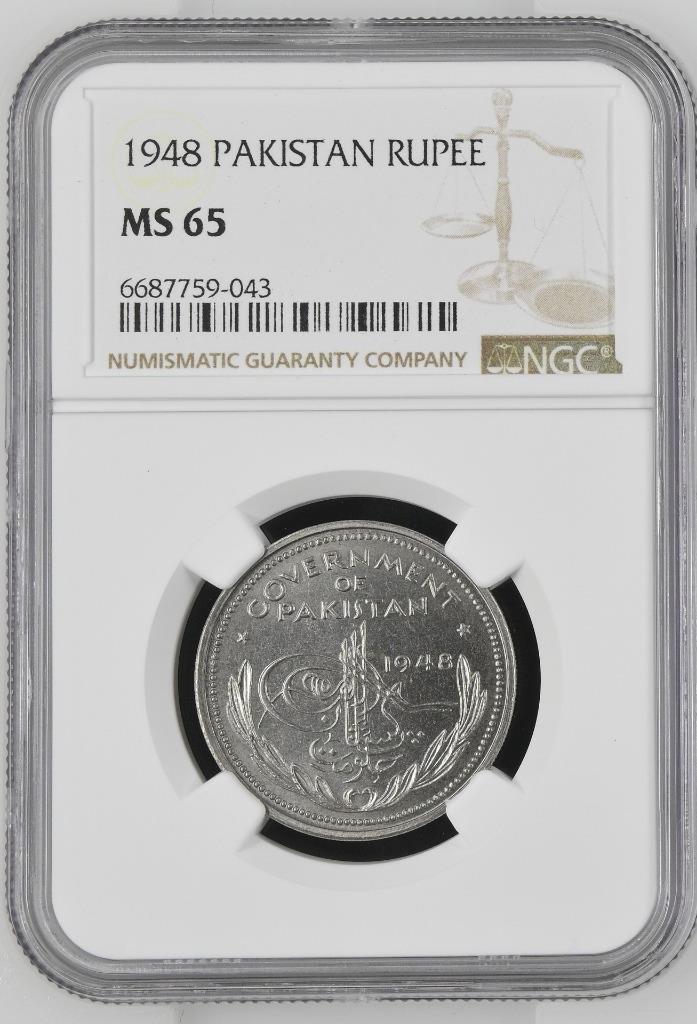 Pakistan 1 Rupee 1948 NGC MS 65