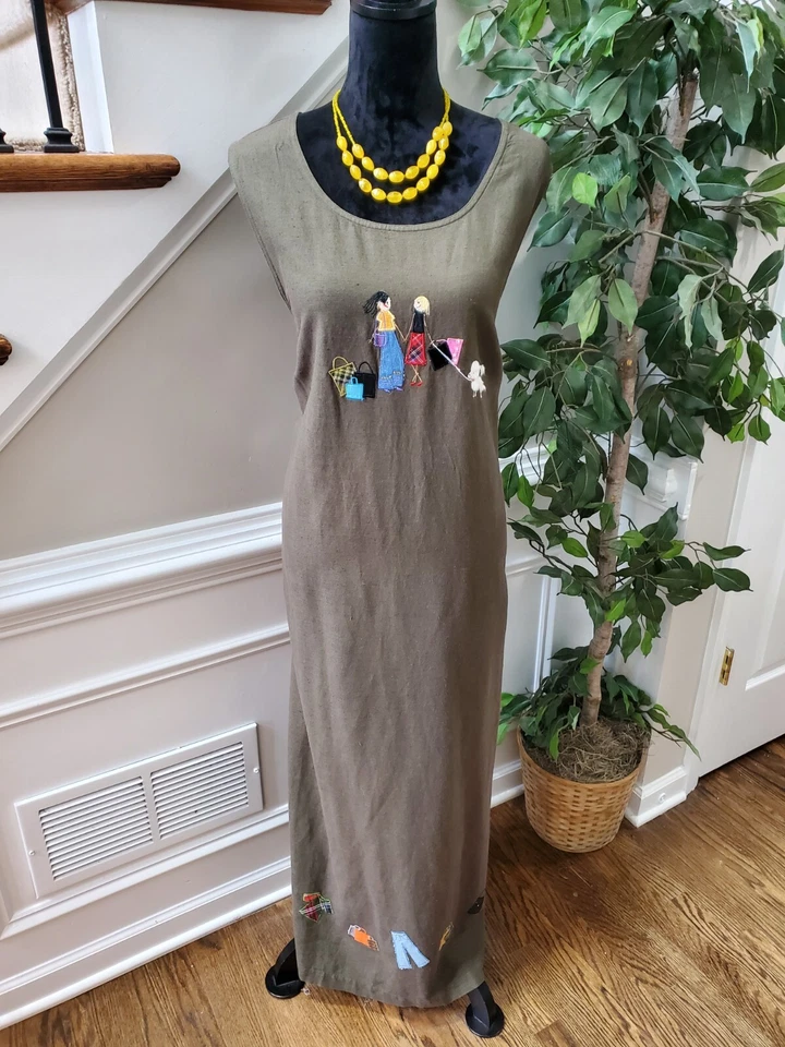 Maggie Barnes Mujer Verde Algodón Informal Camisa y Maxi Vestido Traje 2 Piezas 20W Foto 2 de 4