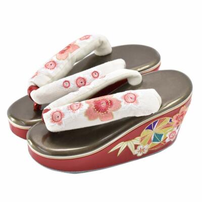 Koppori Sandalen Schuhe Zouri Weiß Bronze Für Kimono Yukata Japan Japanisch