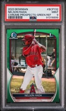 Nelson Rada 2023 Bowman Chrome 1st Green Refractor Card /99 #BCP-132 PSA 9