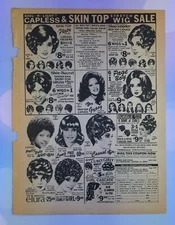 vintage 1970s magazine ad VALMOR HAIR STYLES wigs 1970s groovy fashion style