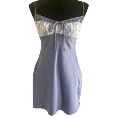 Blue Urban Outfitters Perrie Lace Inset Slip Dress Size XS | eBay