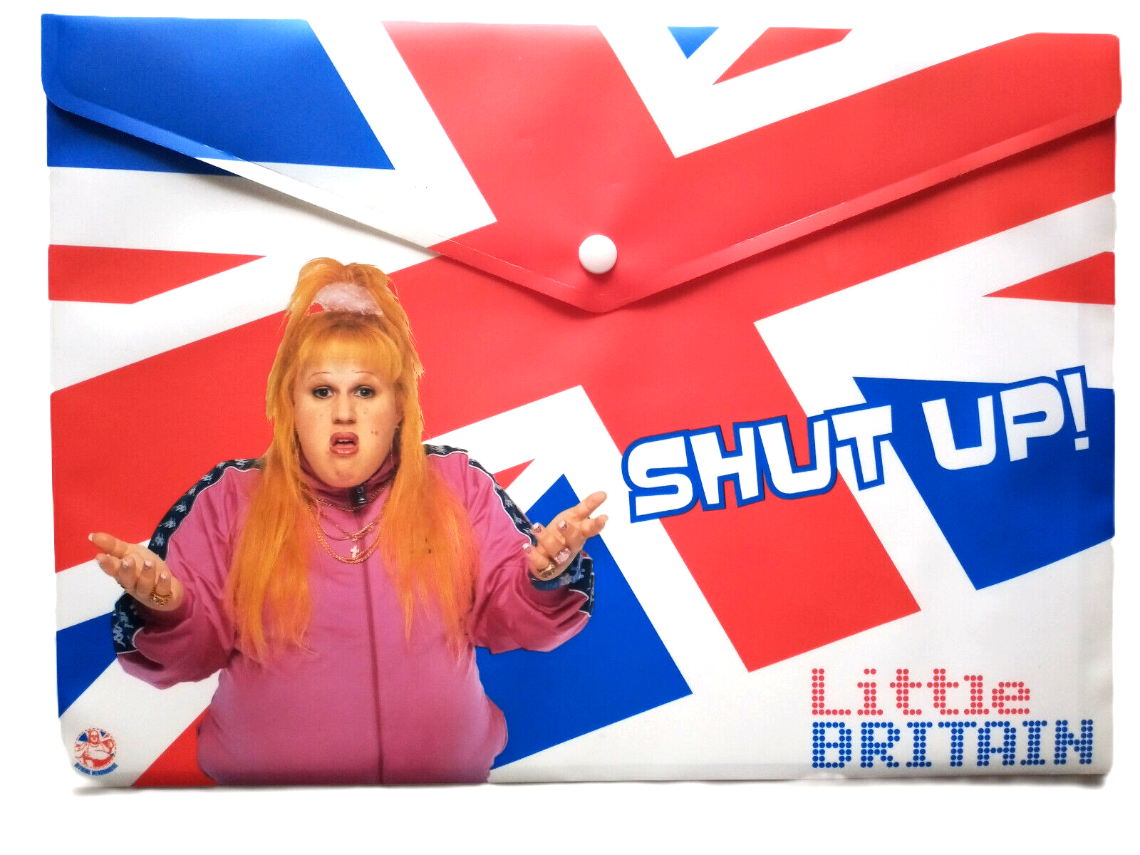 A4 Document Folder SHUT UP! Little Britain Press Stud Closure Funny TV Series