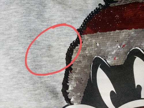 Zara Kids 13-14 Looney Tunes Sylvester Sequin Hoodie Sweatshirt Gray Christmas - Picture 6 of 6