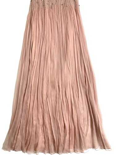 Mignon VM570 Powder Pink 100% Silk Grecian Beaded Rhinestone Crystal Dress SZ 2 - Picture 11 of 15