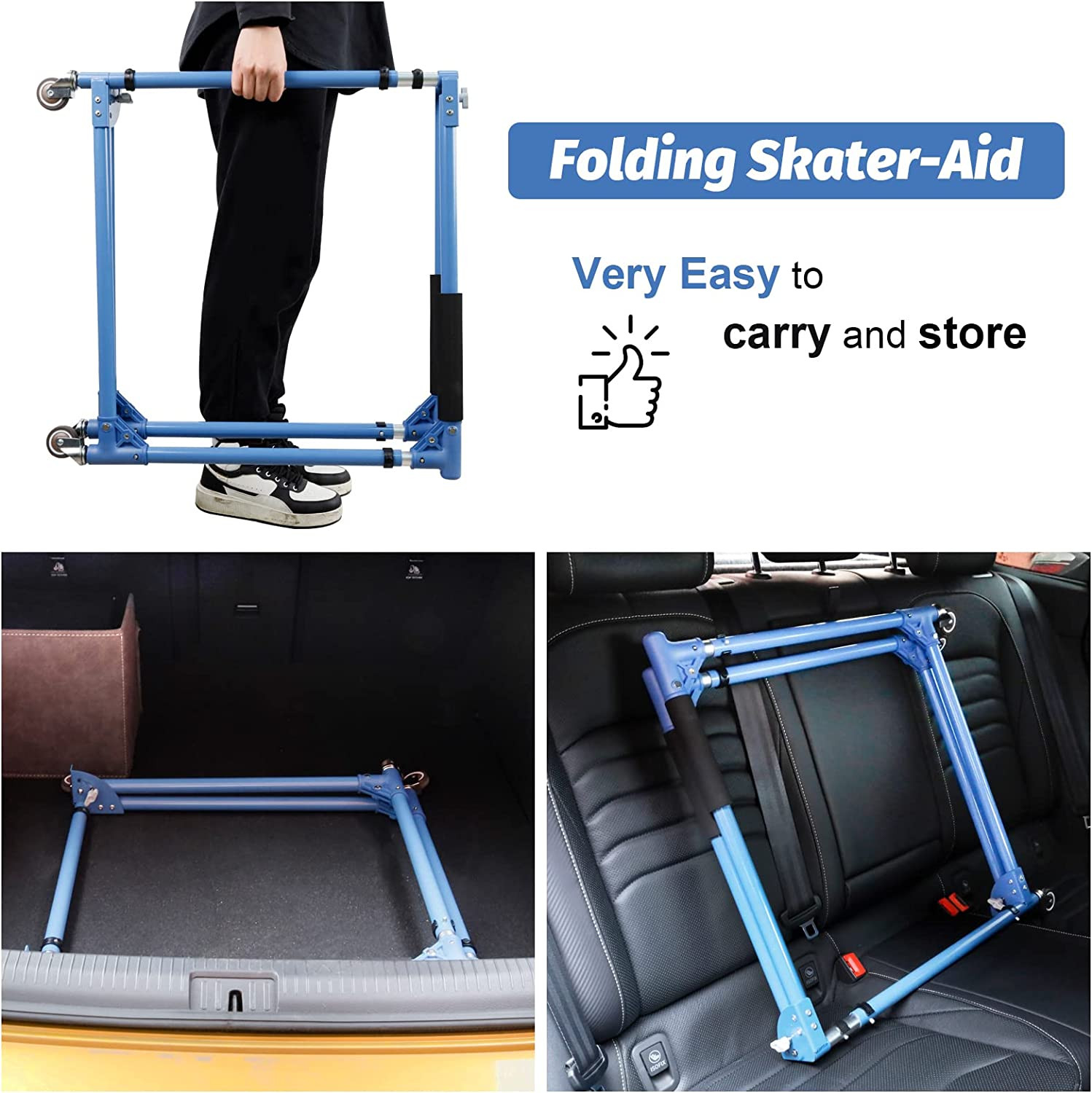 Folding Skater Aid for Kids Roller Skating, Roller Skate Trainer for Kids Toddle