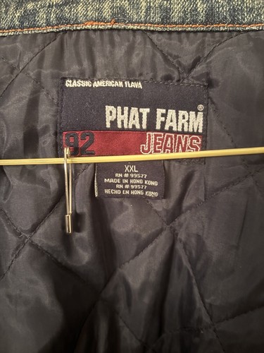 Phat Farm Denim Patches Jacket XXL NEW WITH TAG phat Farm 92 Jeans - Picture 3 of 6