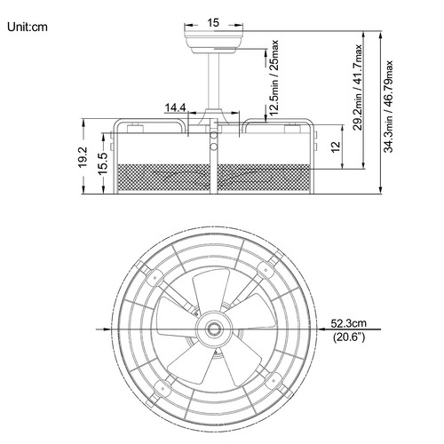 MAC 20" 52" Reverse Airflow Ceiling Fan Light Timer Remote Control DC / AC Motor - Picture 11 of 59