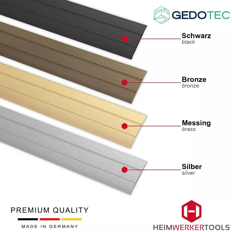 Übergangsprofil Flach selbstklebend Alu Bodenprofil Abdeckleiste Profil Kleben - Bild 2 von 4