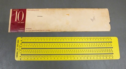 Vintage 1949 Haberule 10 Type Gauge with Envelope