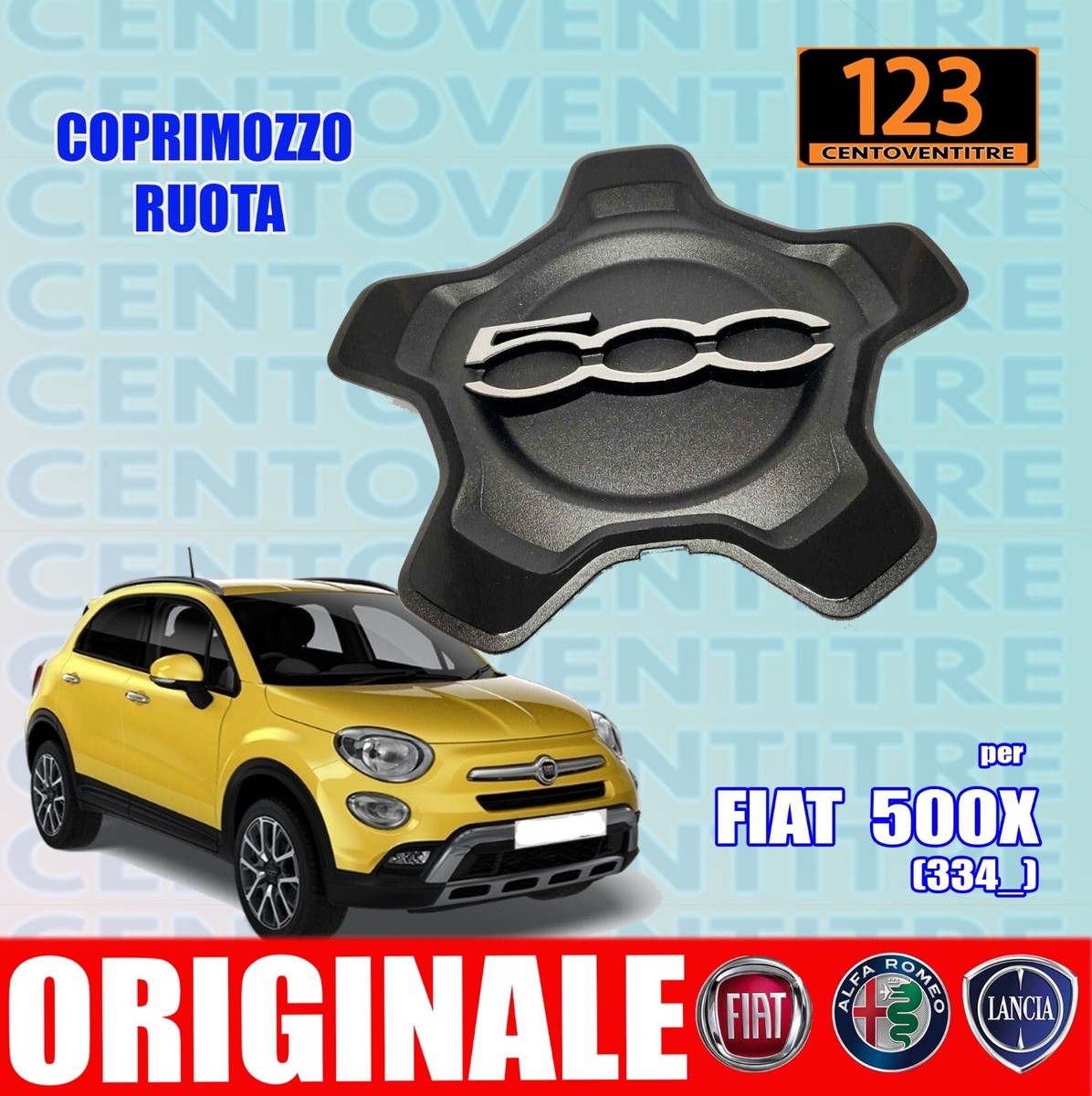 Coppetta Coprimozzo Per Fiat 500X Sport - Originale, Per Cerchi Auto