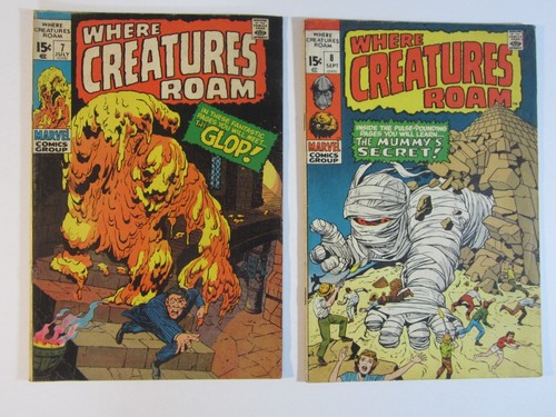 Where Creatures Roam 2. Ausgabe Run #7 & 8 Sehr guter Zustand/fn Marvel Comics
