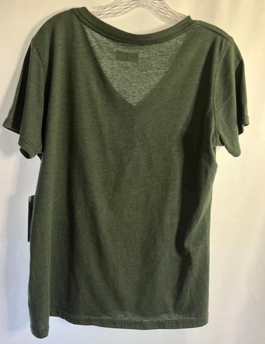 XL G-III 4her By Carl Banks Minnesota Green Women Top V-neck Short Sleeve Cotton - Picture 4 of 5