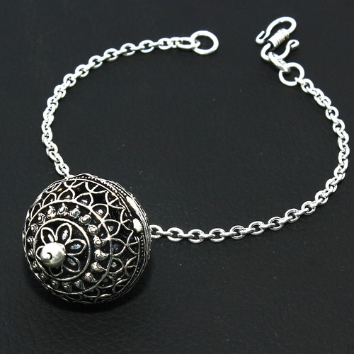 Nuevo brazalete de plata sólida 925 hecho a mano de diseño para joyería para hombre y mujer talla 8 - Imagen 3 de 7