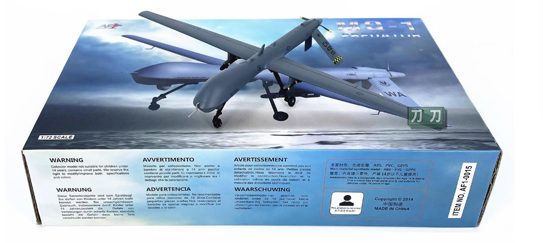 1:72 28CM AF1 MQ-9 Reaper UAV Fighter Plane Diecast Military