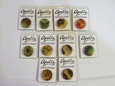 APOLLO GLOW IN THE DARK COLLECTABLE ART SLAMMERS POG COMPLETE SET OF ALL (12)