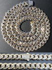 6.5mm Real 14k Yellow Gold Miami Cuban Link Chain Diamond Cut Necklace Two Tone