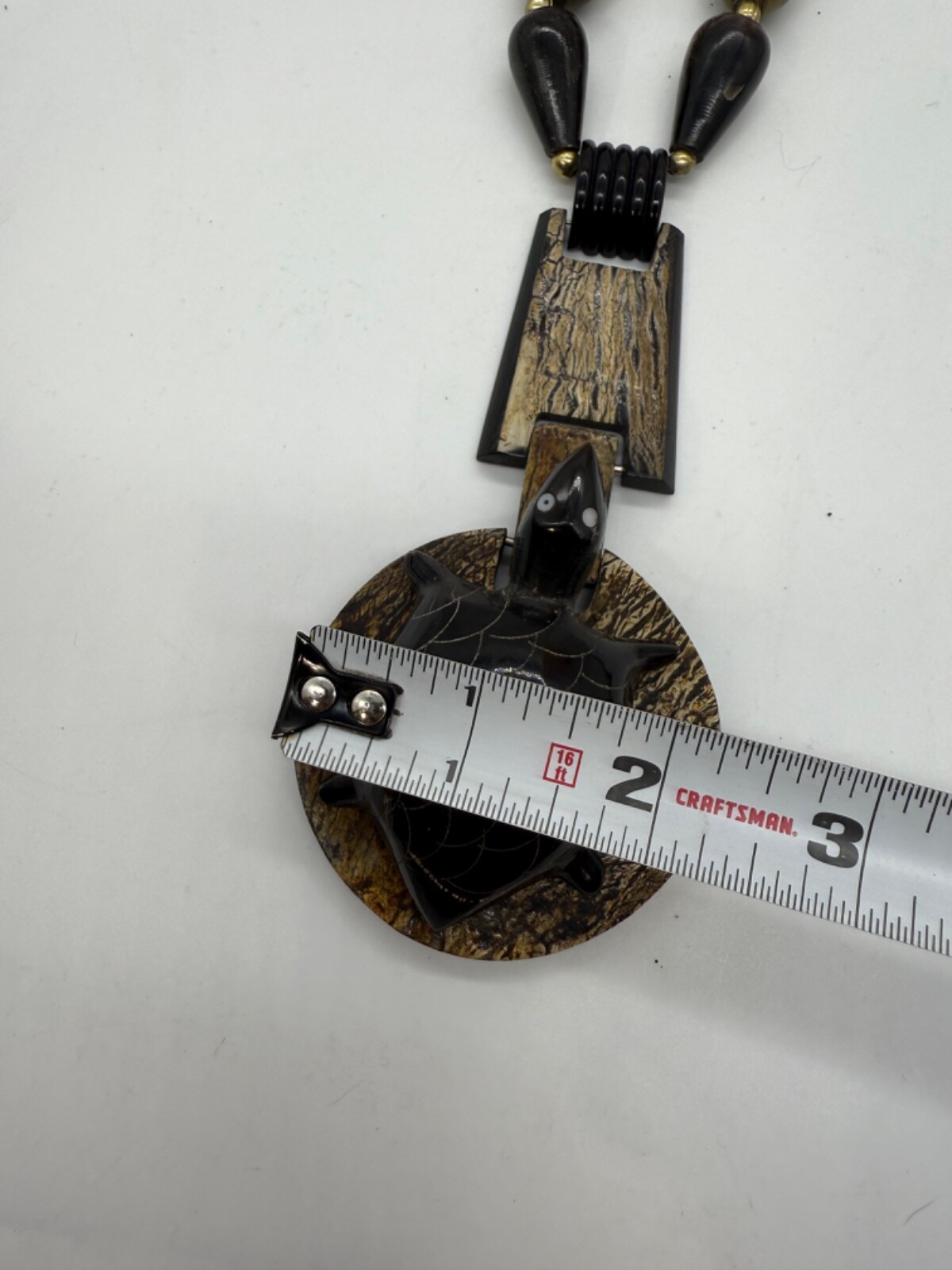 Turtle Chunky Beaded Statement Necklace Black Hoo… - image 4