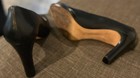 Ladies Banana Republic Peep Toe Pump 10 Black Leather Platform Heel Shoes — photo 3
