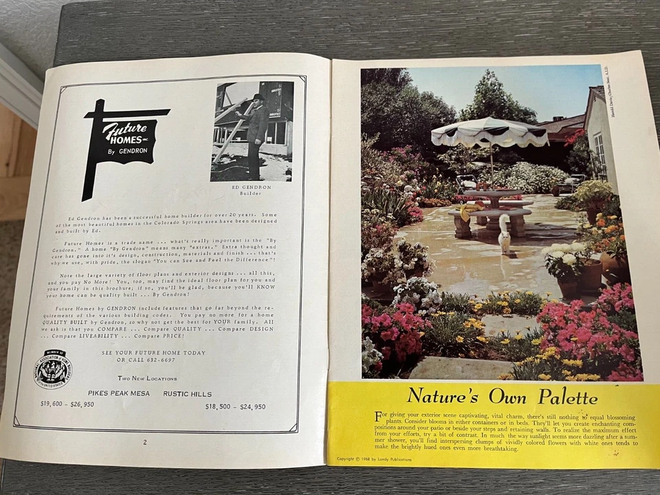 Folleto publicitario 1968 Future Homes planos de planta Colorado Springs MCM Foto 2 de 4