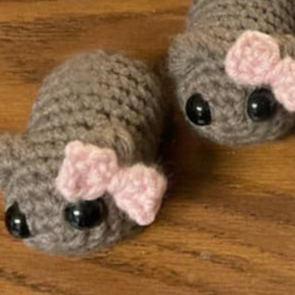 ZITUZY 2 Stück Hamster Schlüsselanhänger – Gehäkelt Mit Sound, Trauriger Hamster Plüsch