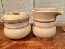 Vintage Creamer & Sugar Bowl Mid Century Modern Japan Set/2